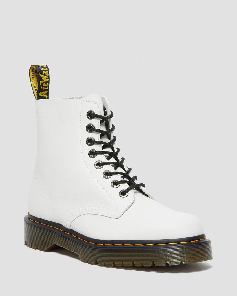 Men\'s Dr Martens 1460 Pascal Bex Pisa Leather Lace Up Boots White | AU 526UZG